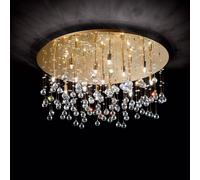 Plafoniera Contemporanea Moonlight Metallo-Cristallo Oro 12 Luci G9 3W 3000K