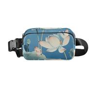 Moonlight Over Flower Pond Fashion Crossbody Bag Marsupio per uomo donna borsa multiuso da petto con cinghia regolabile per viaggi, corsa, escursionismo, chiaro di luna sopra lo stagno di fiori, 1