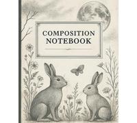 Moonlight Rabbits Notes - Vintage Bunny Journal under the Stars for Calm Writing & Study - College Ruled