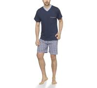 Moonline - Shorty da Uomo con Pantaloni a Quadretti, Colore:Navy/Hell Blau/Bordeaux, Größe Textil:5XL