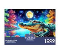 Moonlit AlligatorsBreathtaking Jigsaw Puzzles for Adults A 1000-Piece (Advanced) Assortment of Impossible, Hard, And Difficult Challenging Puzzle Educational Games for Women And Men - A Thrilling End
