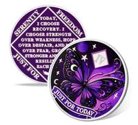 Moonlit Butterfly of Hope 4 Year Sobriety Coin, Affirmation AA Chips, Addiction Recovery Four Year Sobriety Coins, Celebrating Recovery Anniversary Token, NA AA Sobriety Gifts for Men Women