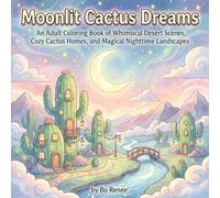 Moonlit Cactus Dreams: An Adult Coloring Book Featuring Whimsical Nighttime Desert Scenes
