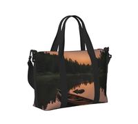 Moonlit Canoa Allagash River Print Donne Uomini Borsa a Mano da Viaggio per Pieghevole Borsa Portatile per Viaggi di Fine Settimana Viaggi