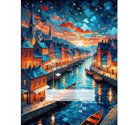Moonlit Cityscape - Wide Ruled Notebook: 8.5 x 11 Inches | 110 Pages for Writing and Dreaming | Aesthetic Journal for Teens and Adults | Night Sky ... Design for School, Work, and Creative Writing