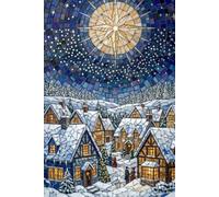 Moonlit Cobblestones: Stained-Glass Winter Village Hardcover Journal: Mosaic Starry Sky Snowy Cover for Creative Minds, Storytellers & Lovers of Magical Seasonal Art