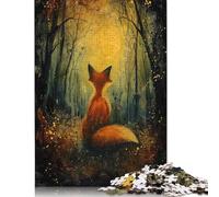 Moonlit Fox Magic Puzzle da 1000 pezzi per adulti | Puzzle di carta per | Fantastici puzzle regalo per adulti | Gioco per famiglie 38x26 cm/1000 pezzi