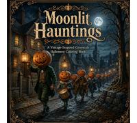 Moonlit Hauntings: A Vintage-Inspired Grayscale Halloween Coloring Book