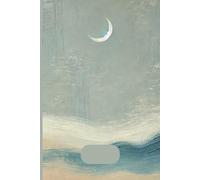 Moonlit Lined Notebook: 100 pages, 6x9 inches, pastel shades of white and blue, crescent moon design