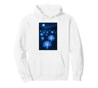 Moonlit Lotus Lake Tranquil Night Water Garden Scena Opera d'Arte Felpa con Cappuccio