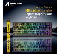 (Moonlit Night) X68HE ATTACK SHARK Magnetic Gaming Keyboard Mechanical Wired for Pro Gaming 0.01mm Rapid Trigg 8000Hz SOCD/Rs 0.125ms 128K Rate