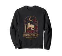 Moonlit Romantasy Book Club Reader Cat And Roses Vibe Felpa