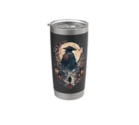 Moonlit Ronin Wanderer Giapponese Samurai Cherry Blossom Giappone Bicchiere termico in acciaio inox doppia parete