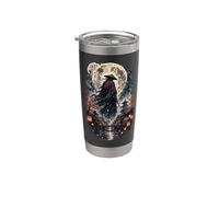 Moonlit Ronin Wanderer Giapponese Samurai Cherry Blossom Giappone Bicchiere termico in acciaio inox doppia parete