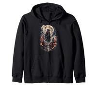 Moonlit Ronin Wanderer Giapponese Samurai Cherry Blossom Giappone Felpa con Cappuccio