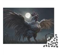 Moonlit Rooster Majesty Jigsaw Puzzle Impossible 1000 Pezzi Decorazione Per La Casa. Giochi Rilassamento E Intelligence Per Adulti E Ragazzi Da 14 Anni 70x50cm/1000pcs