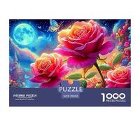 Moonlit RosesGigantic 1000-Piece Jigsaw Puzzles for Adults An Arsenal of 1000 Ruthlessly Difficult Challenging Puzzle Game Pieces - Engineered to Be A Trophy Gift Jigsaw Puzzles for Adults And Kids 1
