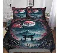 Moonlit Sakura Serenity Copripiumone 3 Pezzi Set Di Biancheria Da Letto Con Stampa 3D, Stampa Copripiumino Con Federa, Per Ragazzi E Ragazze Double (200x200cm)