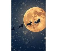 Moonlit Santa Dreams Christmas Journal: 6x9 | 70 Lined Pages | Matte Finish | Magical Night Sky Santa Sleigh | Perfect Christmas Gift for Girls
