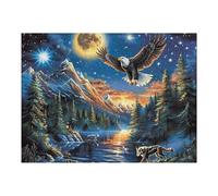 Moonlit Starry Sky Flying Bald Eagle Puzzle 500 Pezzi Venezia Per Adulti Doll Animal Pet Cartone Spesso Non Sbiadisce Per Decorazione Soggiorno Da Passatempo Con Poster E Colla Inclusi 500 PCS
