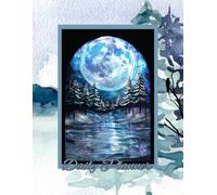 Moonlit Winter Daily Planner 8.5 x 11 | Stained Glass Forest | 140-Page Aesthetic Organizer