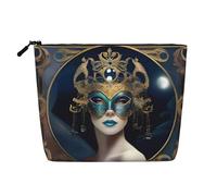 MoonlitMasquerade (1) borsa per il trucco impermeabile in finto lino monostrato con chiusura a cerniera per le tue esigenze quotidiane o di viaggio, Nero , Taglia unica