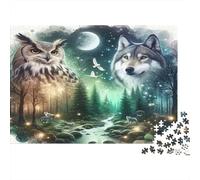 MoonlitWildernessScene Puzzle Impossibili 1000Pcs Decorazione Per La Casa. Rilassamento E Intelligence Per Adulti E Ragazzi Da 14 Anni 38x26cm/1000pcs