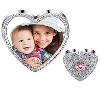 Moonlove - Charm in argento sterling S925 a forma di cuore con immagine personalizzata, ideale per braccialetti e collane stile Pandora, Trollbeads, ecc
