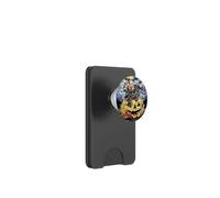 MoonPumpkin Spooky Stained Glass Witch Cat Pumpkin Pattern PopSockets PopWallet per MagSafe