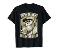 Moonshiners Do It In The Woods Divertente Bigfoot Moonshine Maglietta