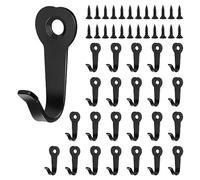 MoonSing Ganci Appendiabiti da Parete, 24 Pezzi Retro Ganci Appendi Singolo in Metallo, Ganci da Muro Per Cappotto, con Viti, Gancio Accappatoio per Bagno Cucina Camere da Letto e Soggiorni (Nero)