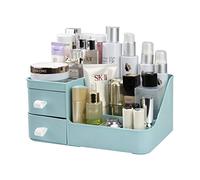 MoonSing Organizzatore di Trucco, Contenitori Trucchi Vassoio Porta Gioielli con 2 Cassetti, Scatola Cosmetica Porta Organizer per Pennelli, Eyeliner, Rossetto in bagno e Toeletta