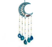 MoonStar - Acchiappasogni con albero della vita e agata naturale per perline di cristallo, decorazione da parete, migliora la vitalità e promuove la felicità in casa (luna)