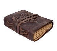 moonster Diario da donna in pelle a righe con motivo a cuore, piccoli quaderni a righe da 18 x 13 cm, carta kraft - 400 pagine - carta a righe - regali ispiratrici da donna