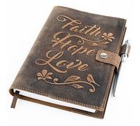 moonster® Taccuino in Pelle Ricaricabile - Taccuino a5 per Donne - Diario di Bordo con Copertina in Rilievo e Penna - Quaderno Appunti a Righe - Diario Vintage di Viaggio