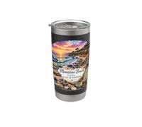 Moonstone Beach CA California, Cambria, Tramonti Bicchiere termico in acciaio inox doppia parete