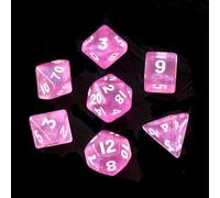 Moonstone, set di mini dadi da 10 mm per giochi di ruolo MTG Dungeons and Dragons, colore rosa pietra di luna