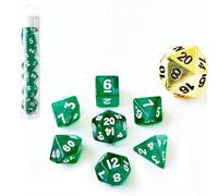 Moonstone, set di mini dadi da 10 mm per giochi di ruolo MTG Dungeons and Dragons, colore verde giada