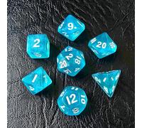 Moonstone, set di mini dadi DND da 10 mm, per giochi di ruolo MTG Dungeons and Dragons, colore celeste