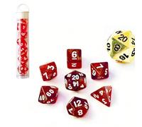 Moonstone, set di mini dadi DND da 10 mm, per giochi di ruolo MTG Dungeons and Dragons, colore rosso pietra di luna