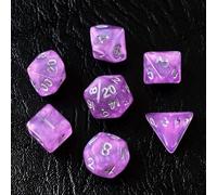 Moonstone, set di mini dadi DND da 10 mm, per giochi di ruolo MTG Dungeons and Dragons, colore viola pietra di luna