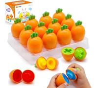 MOONTOY Uova Abbinate Colore e Forma Riconoscimento Giocattoli Uova, Giocattoli di Uova di Pasqua, 12pcs Montessori Plastica Educativi Viaggio Regalo per Bambini 1 2 3 Anni Ragazzi Ragazze