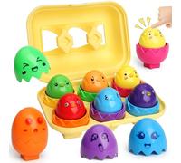 MOONTOY Uova Giocattolo per Bambini 1-3 Anni - Giochi Montessori Educativi per Imparare Colori e Forme - Gioco di Abbinamento - Regalo di Pasqua per Neonati