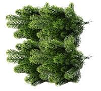 Moonvvin, rami di pino artificiali, colore verde, ideali per realizzare ghirlande fai da te e decorazioni natalizie per la casa e il giardino, confezione da 50 pezzi, PVC, Confezione da 50., 24x8cm