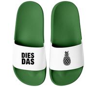 MoonWorks® Ciabatte da bagno con scritta in lingua tedesca "Ananas" | divertenti slip per uomini e donne | divertenti ciabatte per tutti i giorni festival, vacanze, Ananas verde bianco, 45 EU