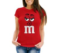MoonWorks® Maglietta da donna Carnevale M con stampa di gruppo, costume da carnevale da donna, 2 rosso, XS
