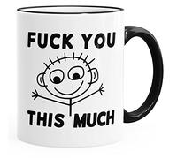 MoonWorks Tazza da caffè Fuck You This Much Fun-Ttazza da tè in ceramica con bordo colorato nero
