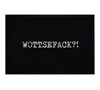 MoonWorks Zerbino con parola divertente denglisch Wottsefack?! Tappetino per porta, antiscivolo, lavabile, nero, 60 x 40 cm