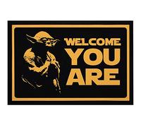 MoonWorks® - Zerbino con scritta “Welcome to The Dark Side”, parodia del film, antiscivolo e lavabile, colore nero, 60 x 40 cm