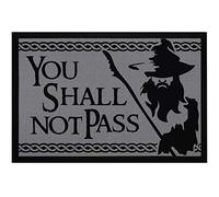 MoonWorks® - Zerbino con scritta "You Shall not Pass Fantasy", antiscivolo e lavabile, 60 x 40 cm, colore nero